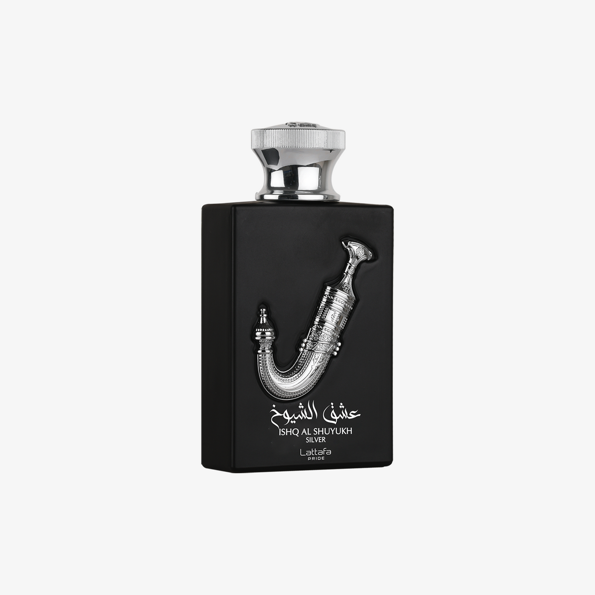 Ishq Al Shuyukh Silver by LATTAFA perfume bottle